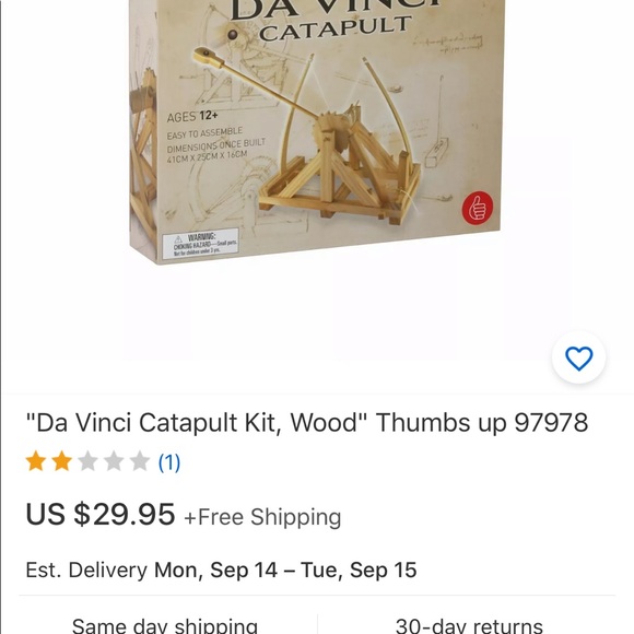 DaVinci Catapult wood easy to assemble 12+ - Picture 6 of 6